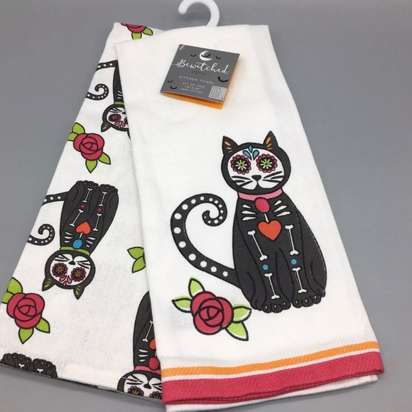 Bewitched Other - SET SugarSkull Cat Skeleton Floral Day of the Dead